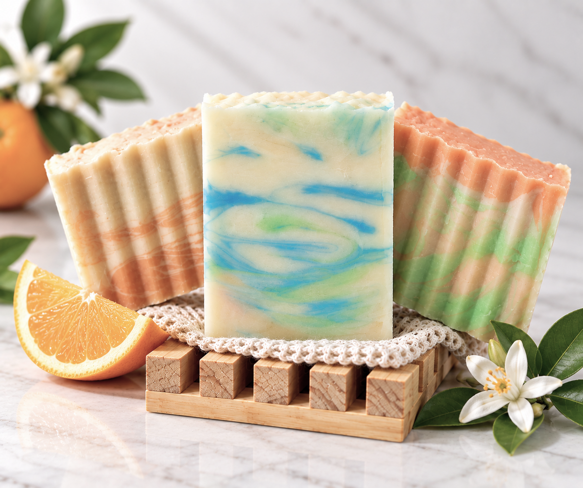 Florida Citrus Collection Soap Gift Set | Handmade Citrus & Fresh Scented Soap Trio